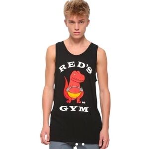 Hot Topic Black Matter Red’s Gym Muscle Tank Top